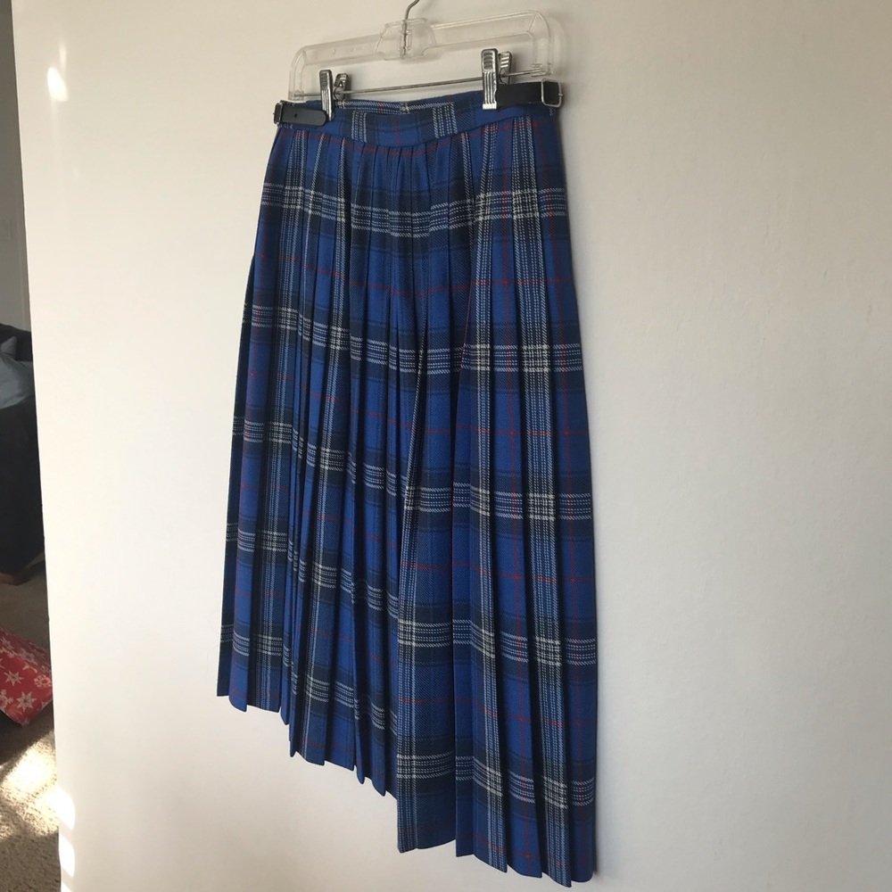 Vintage Highland Home Industries Tartan Pleated Wrap Kilt Skirt Sz 8  (14) EUC - Picture 2 of 11